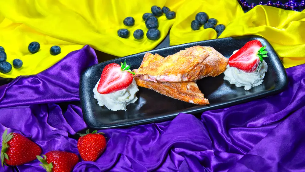 Prince Naveen’s Fried Cheesecake at North of the Bayou Brewery in Madison, WI - delicious dessert served with a unique Southern twist